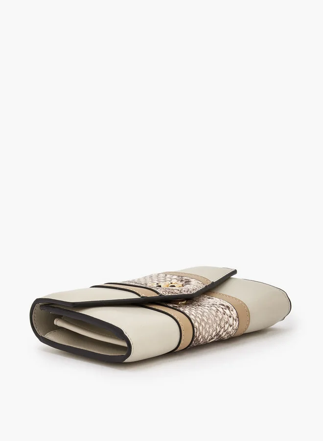 Celeste IVORY Textured Wallet With Snap Button Closure for Women | Best Price UAE